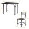 5 Pieces Wood Rectangular Dining Table Chair Set with Curving Backrest and Iron Frame